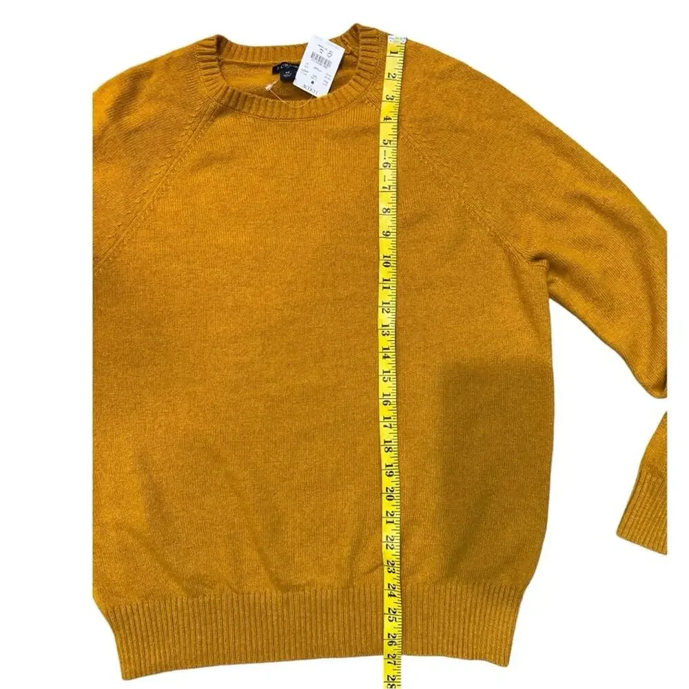J. Crew Lambswool Blended Fabric Crewneck Sweater Mustard  Size Medium NWT